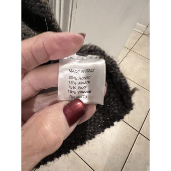 Mary Firenze Made In Italy Gray Open Cardigan Wool Alpaca Blend Sz M - Picture 5 of 7